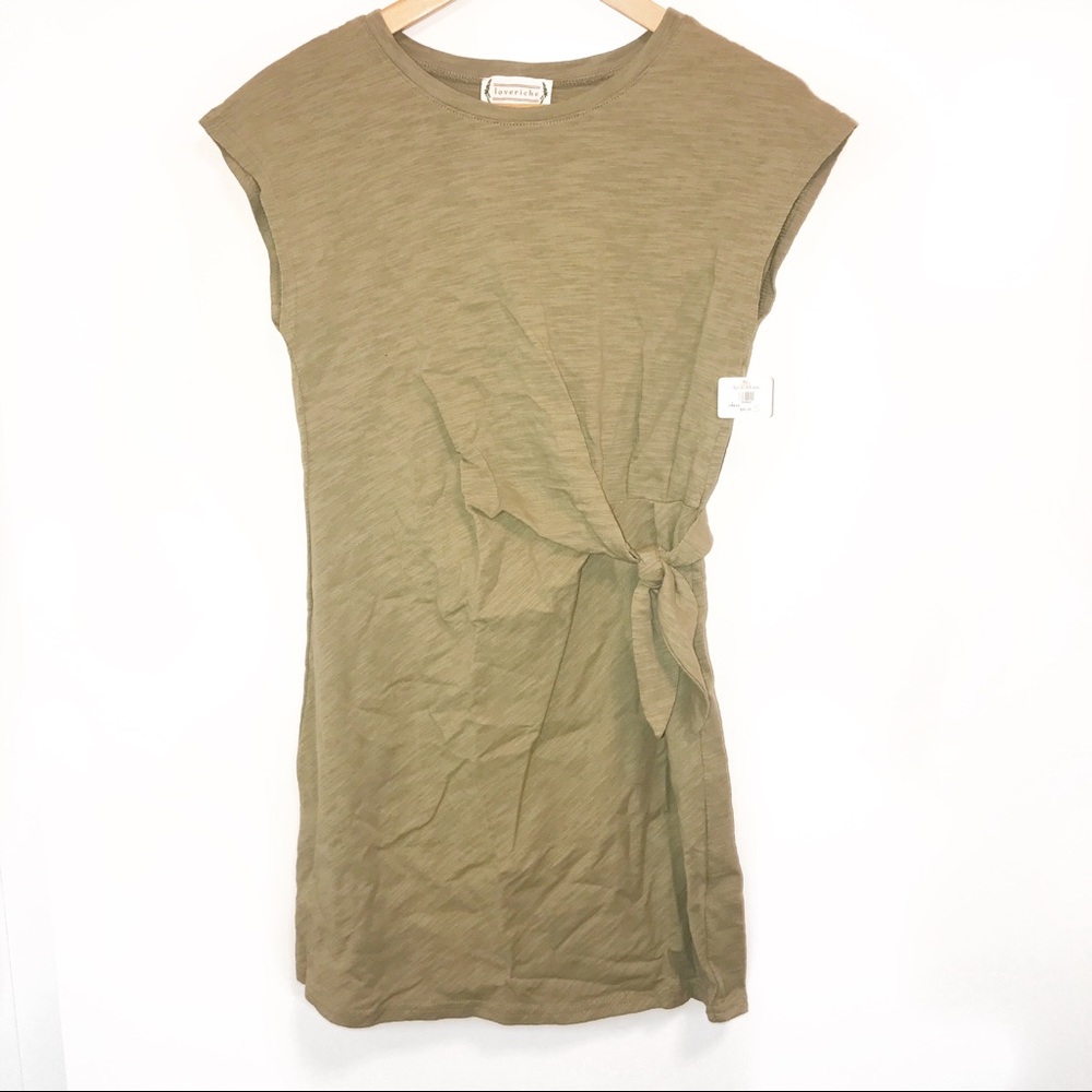LoveRichie Tie Light Green Tee Shirt Dress- S - Picture 2 of 7